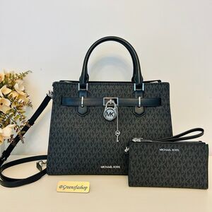 Michael Kors Purse & Wallet Hamilton Medium Leather Satchel Camel